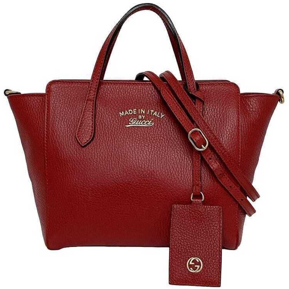 Gucci bag red Leather Handbag Tote Shoulder Crossbody Grain
